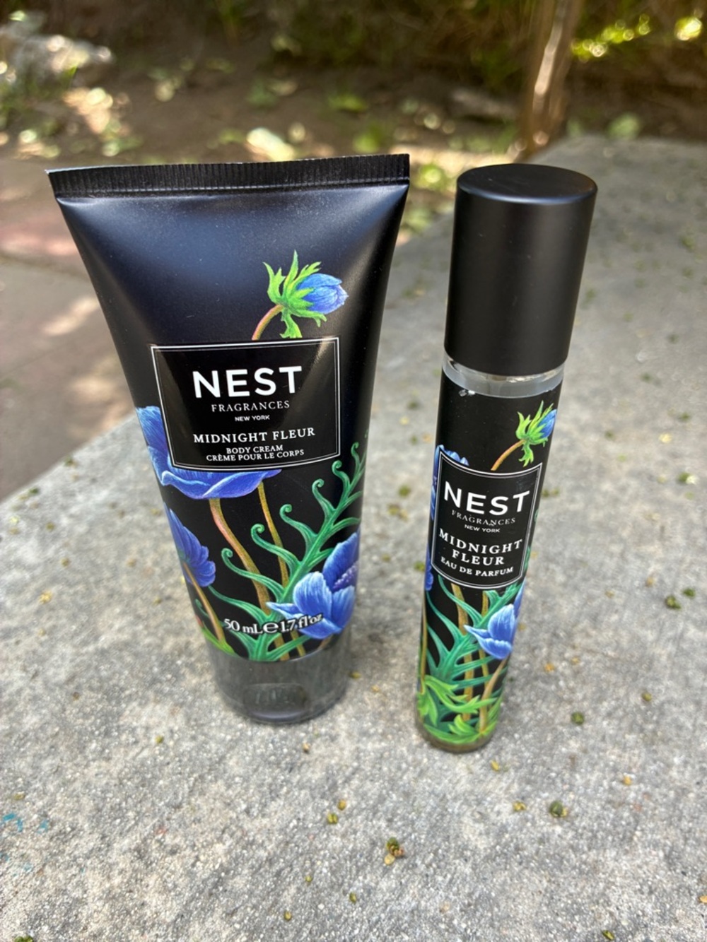 NEST Midnight Fleur Lotion & Roller Duo - Floral Black Blue Green